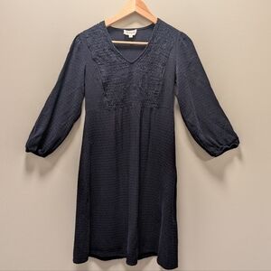 Maison 123 Paris Navy Textured Dress | French Designer |